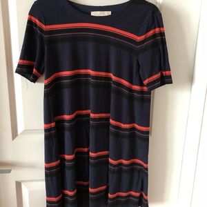 LOFT Navy striped t-shirt dress/tunic